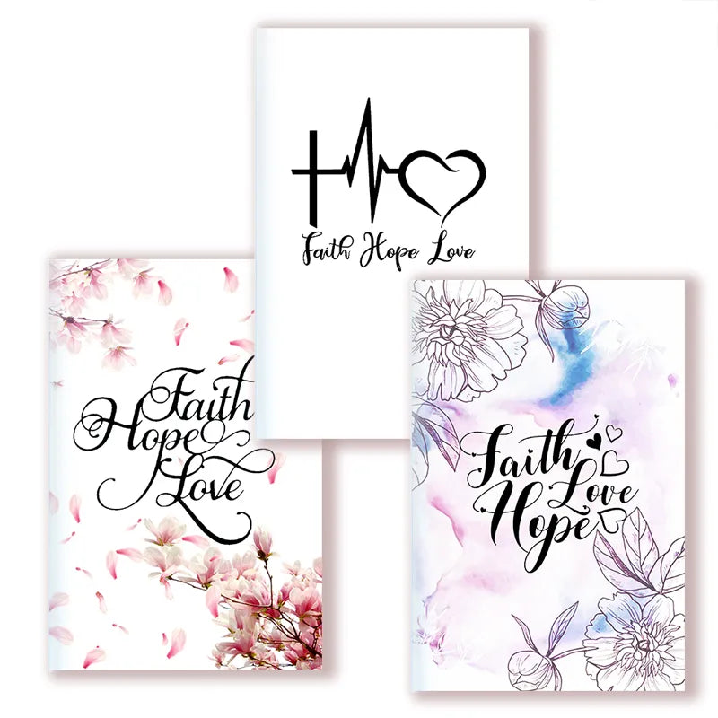 A5 Notebook - Faith Hope Love- Christian Book Prayer Journal Journaling Bible Study Supplies Biblia Apuntes Anote Livre Chretien
