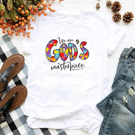 Womanes We Are God's Masterpiece Christian T Shirt