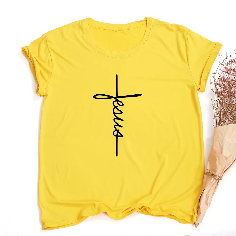 Jesus Cross Tees Tops Christian Shirt Tshirt